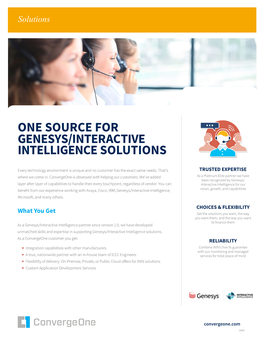 One Source for Genesys/Interactive Intelligence Solutions