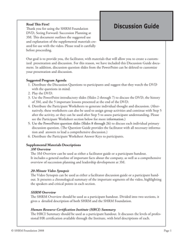 Discussion Guide DVD, Seeing Forward: Succession Planning at 3M