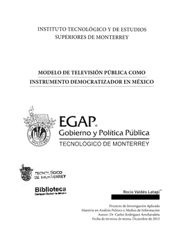 Modelo De Televisión Pública Como Instrumento Democratizador En México