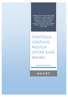 Strategija Održivog Razvoja Općine Ilijaš 2018.-2020