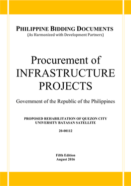 Procurement of INFRASTRUCTURE PROJECTS