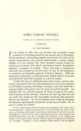 John Wesley Powell a Biography. II. the Soldier