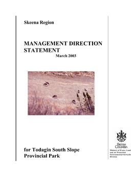 Todagin South Slope Park Management Plan