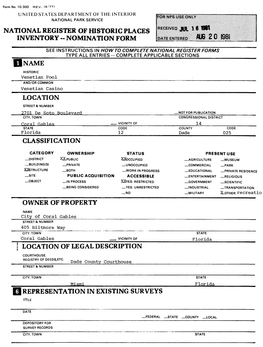 National Register of Historic Places Inventory -- Nomination Form