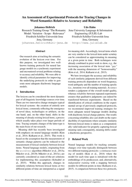 An Assessment of Experimental Protocols for Tracing Changes in Word Semantics Relative to Accuracy and Reliability