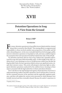 Detention Operations in Iraq: a View from the Ground