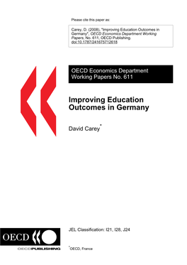 Improving Education Outcomes in Germany