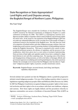 The Bugkalot/Ilongot of Northern Luzon, Philippines