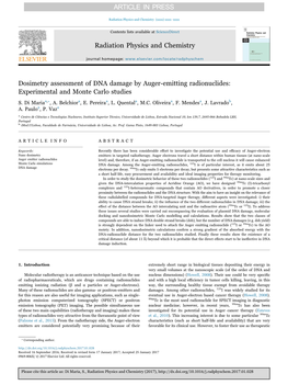 Dosimetry Assessment of DNA Damage by Auger-Emitting Radionuclides: Experimental and Monte Carlo Studies ⁎ S