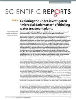 “Microbial Dark Matter” of Drinking Water Treatment Plants