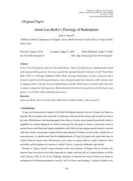 Original Paper James Lee Burke's Theology Of