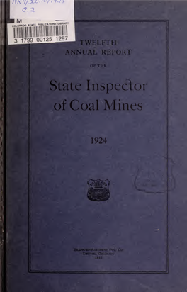 Twelfth Annual Report of the State Inspector of Coal Mines 1924