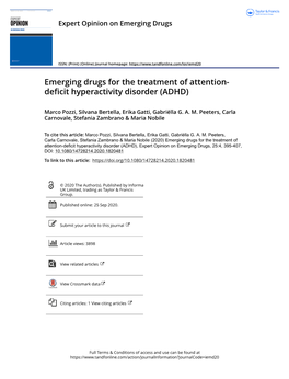 Emerging Drugs for the Treatment of Attention-Deficit Hyperactivity Disorder (ADHD)