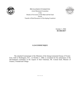 Development Committee Document