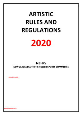 ARTISTIC Rules 2020 DRAFT #8