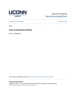 Guns & Governance Notes