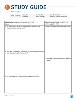 STUDY GUIDE Watergate