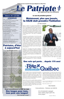 La SSJB Doit Prendre L'initiative