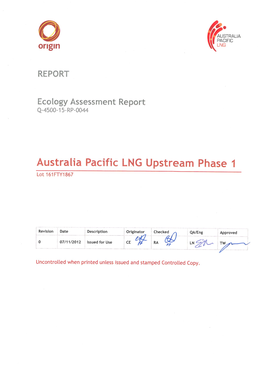 Ecology Assessment Report 161FTY1867