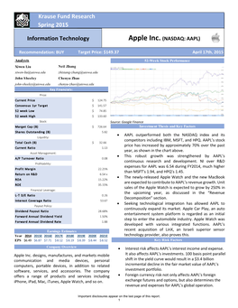 Krause Fund Research Spring 2015 Information Technology