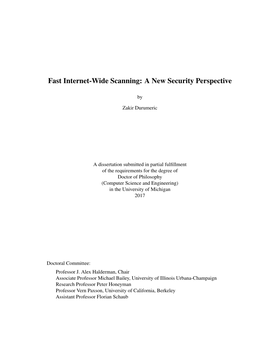 Fast Internet-Wide Scanning: a New Security Perspective