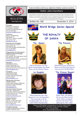 BULLETIN World Bridge Series Special the ROYALTY of SANYA