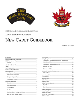 New Cadet Guidebook