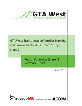 GTA West Transportation Corridor Planning and Environmental Assessment Study ‐ Stage 2