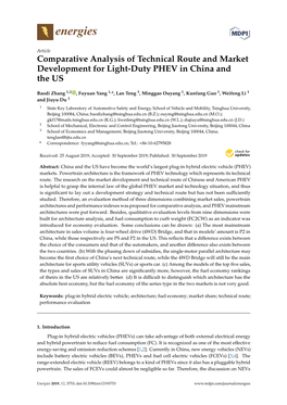 Comparative Analysis of Technical Route and Market Development for Light-Duty PHEV in China and the US