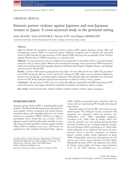 Intimate Partner Violence Against Japanese and Non-Japanese