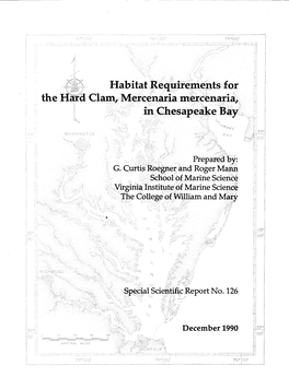 Habitat Requirements for the Hard Clam, Mercenaria Mercenaria In