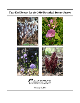 Year End Report for the 2016 Botanical Survey Season