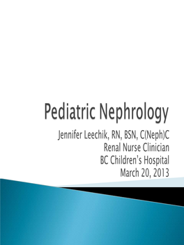 Pediatric Nephrology