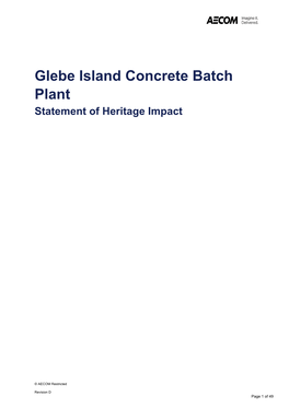Glebe Island Concrete Batch Plant Statement of Heritage Impact