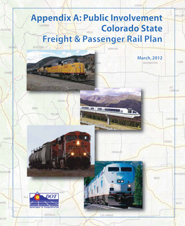 Public Involvement Colorado State Freight & Passenger Rail Plan