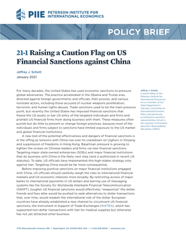 Raising a Caution Flag on US Financial Sanctions Against China