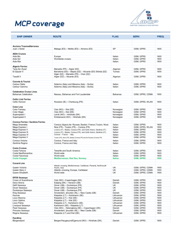 Ship Owner Route Flag Freq. Serv