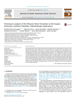 Provenance Analysis of the Pliocene Ware Formation in the Guajira Peninsula, Northern Colombia: Paleodrainage Implications