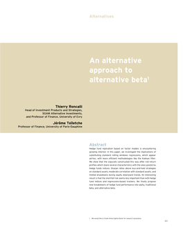 An Alternative Approach to Alternative Beta1