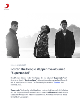 Foster the People Släpper Nya Albumet ”Supermodel”