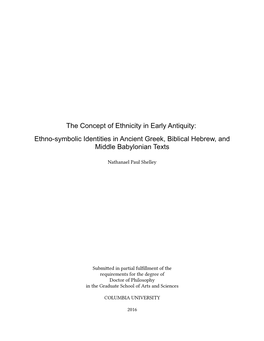 The Concept of Ethnicity in Early Antiquity by Nathanael Shelley