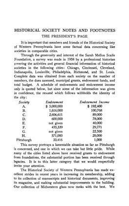 Historical Society Notes and Footnotes