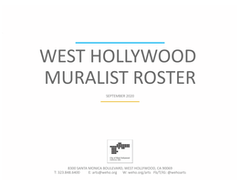 West Hollywood Muralist Roster
