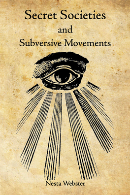 Secret Societies and Subversive Movements G