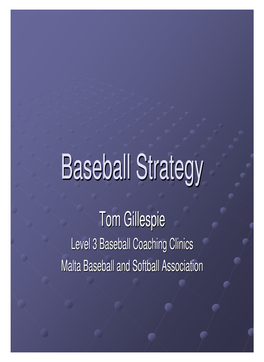 Baseball Strategystrategy