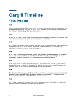 Cargill Timeline 1865-Present