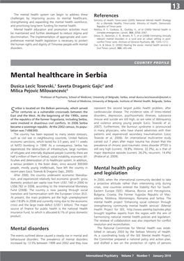 Mental Healthcare in Serbia