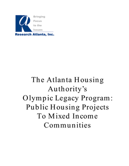 Atlanta Housing Authority's Olympic Legacy Program