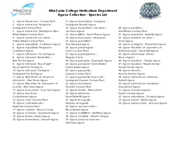 Miracosta College Horticulture Department Agave Collection - Species List