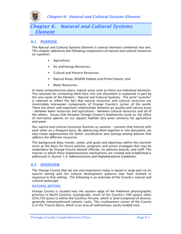 Plan Chapter 6 Cultural and Natural Systems Element